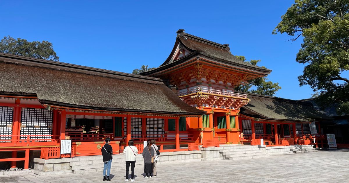 Usa Jingu Shrine, the head shrine of Hachiman, visited by motorcycle during a Kyushu touring trip