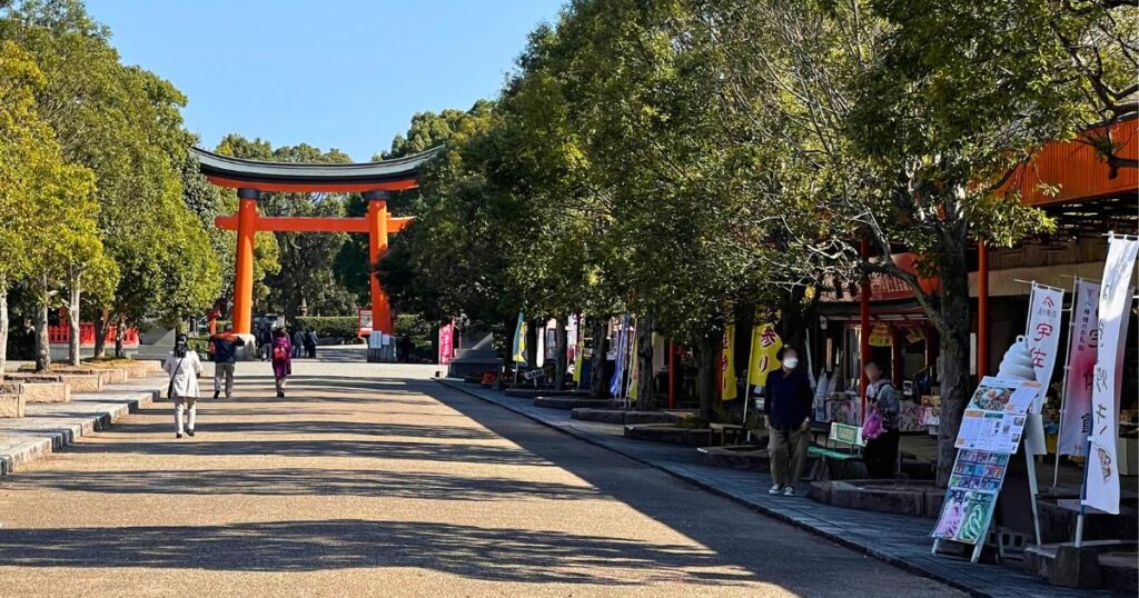 Nakamise shopping street near Usa Jingu Shrine
