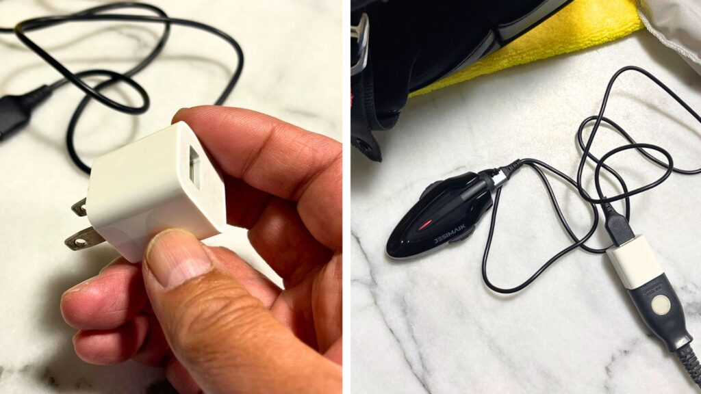 JESIMAIK H6を5Wアダプターで充電している様子